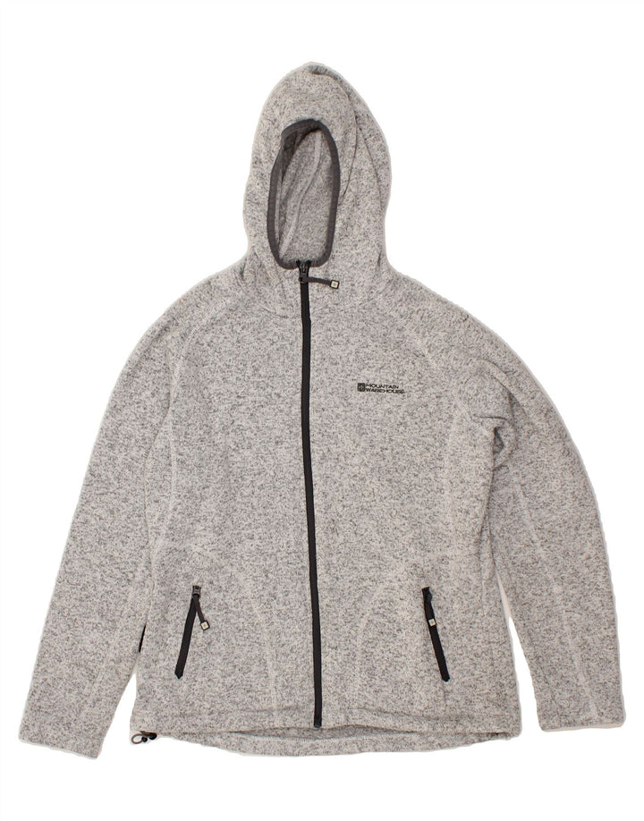 MOUNTAIN WAREHOUSE Womens Zip Hoodie Sweater UK 12 Medium  Grey Flecked Vintage Mountain Warehouse and Second-Hand Mountain Warehouse from Messina Hembry 