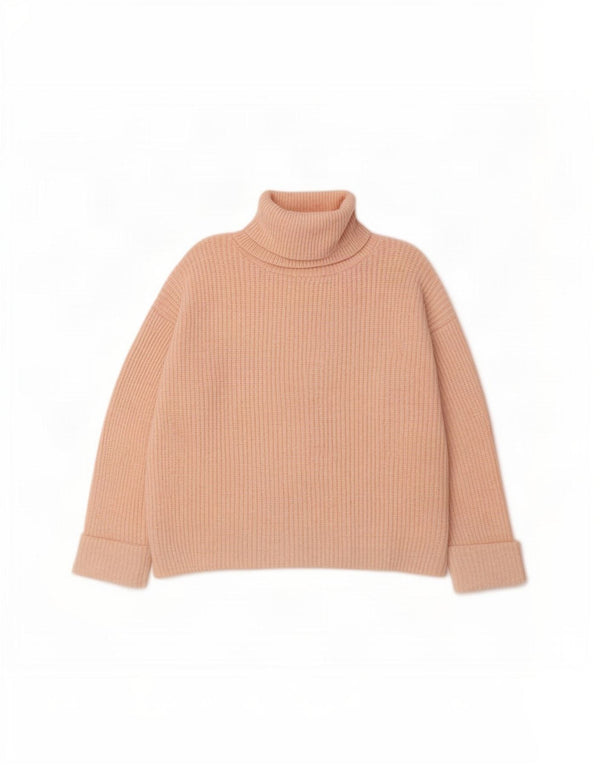 Marks & Spencer Damski sweter oversize z golfem, UK 16, duży, różowy