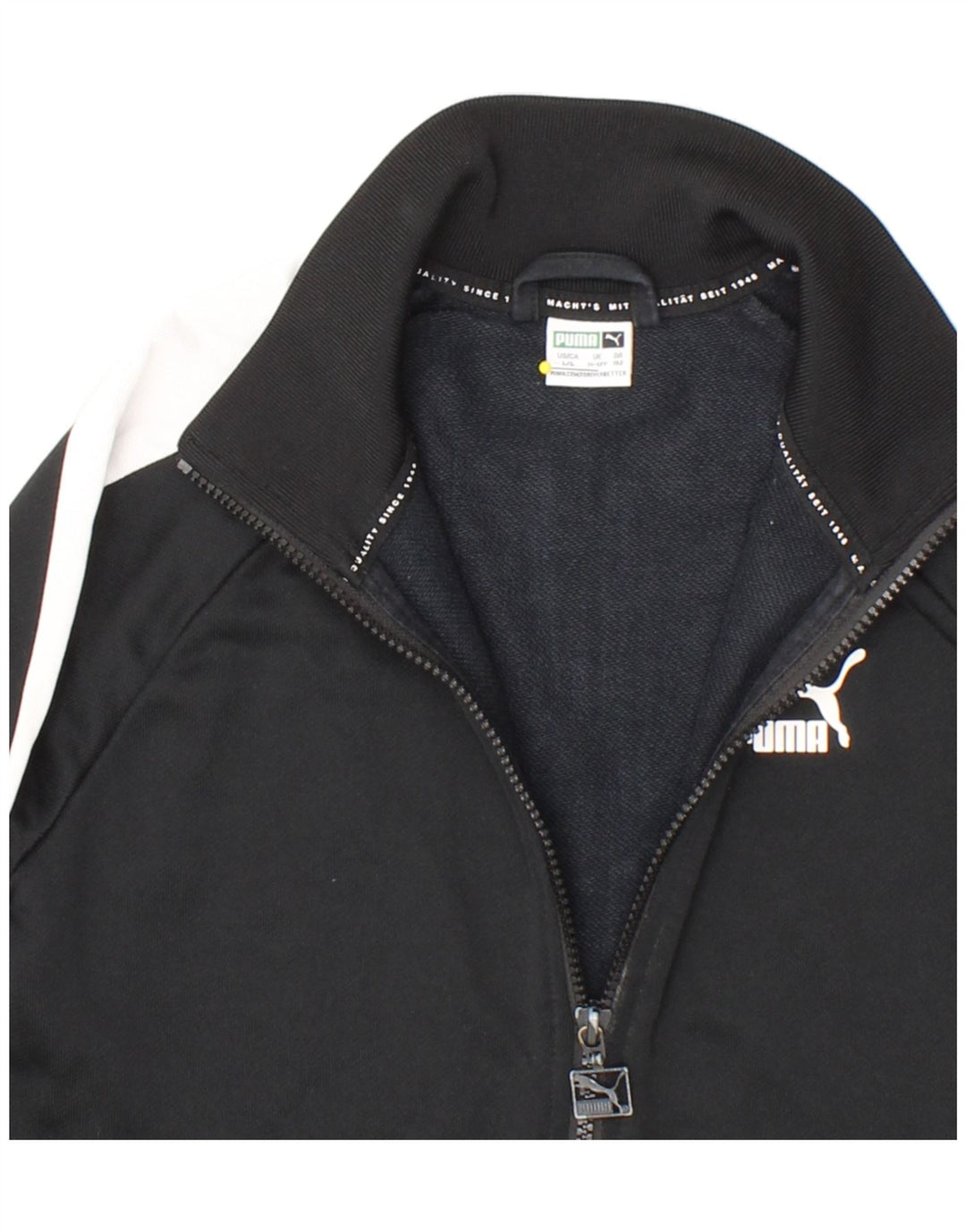 PUMA Boys Graphic Tracksuit Top Jacket 11-12 Years Black Colourblock Vintage Puma and Second-Hand Puma from Messina Hembry 
