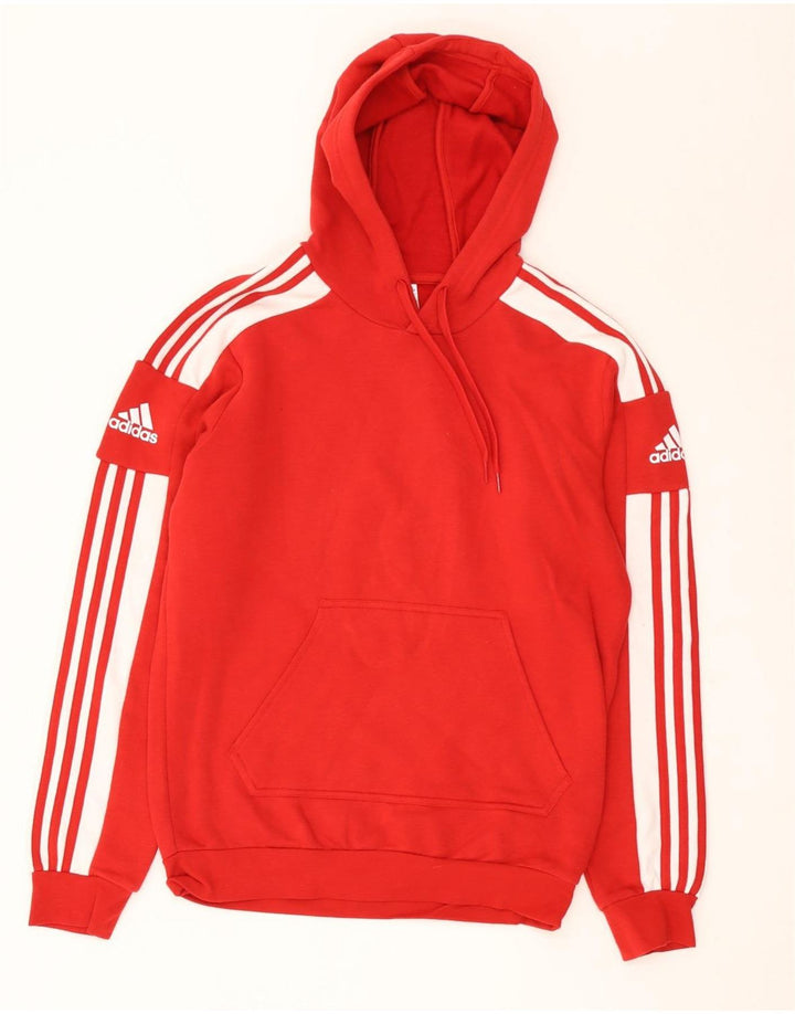 Adidas Męski sweter z kapturem, mały, czerwony, bawełniany