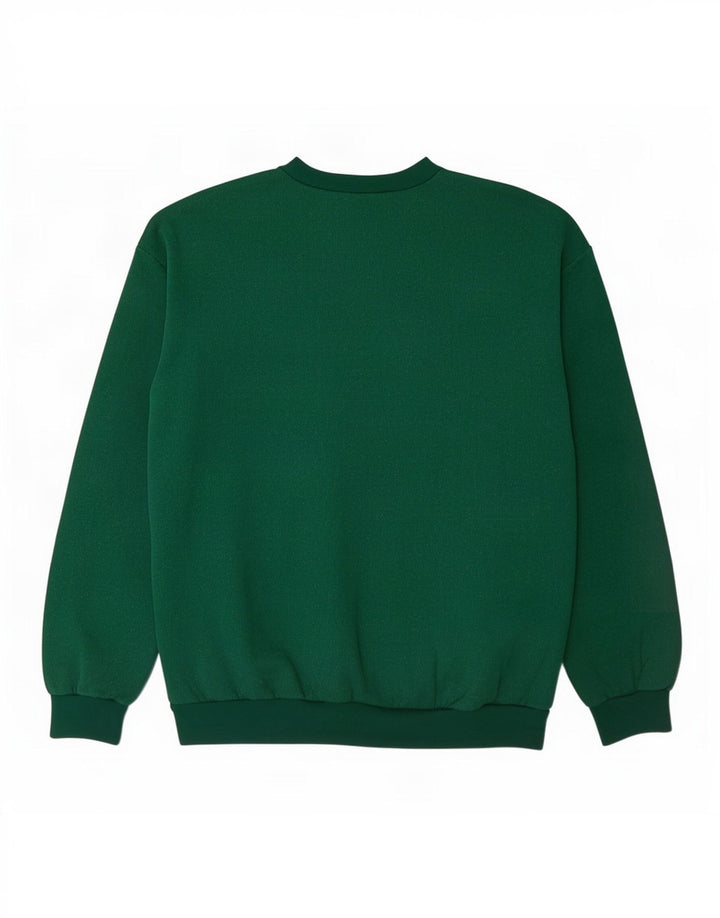 Męska bluza z grafiką w stylu vintage, sweter XL, zielona bawełna