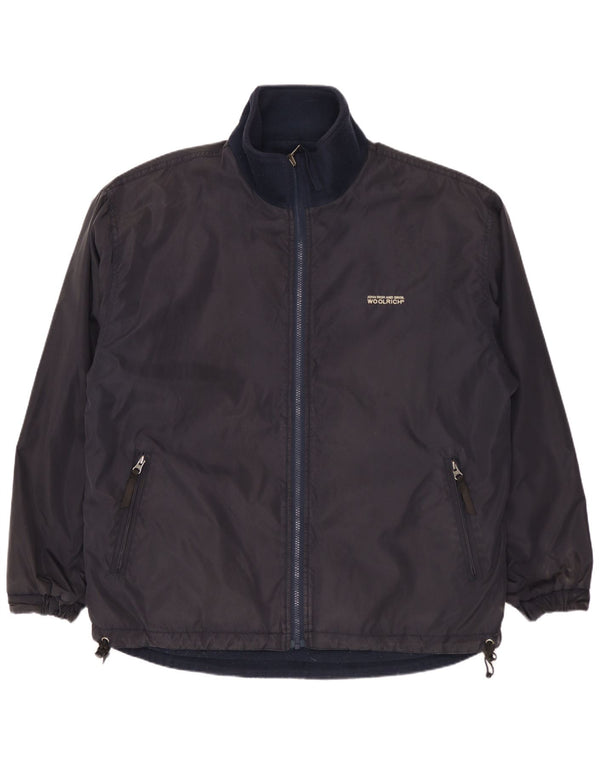 Męska dwustronna kurtka WOOLRICH UK 40, duża, granatowa, nylonowa