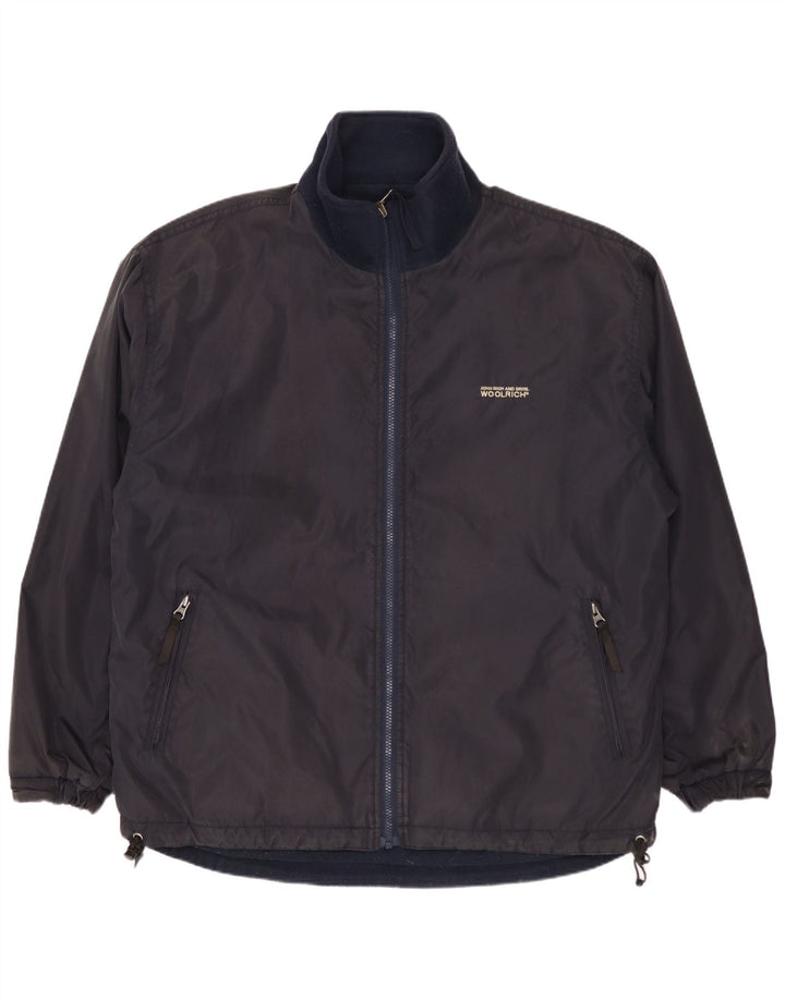 Męska dwustronna kurtka WOOLRICH UK 40, duża, granatowa, nylonowa