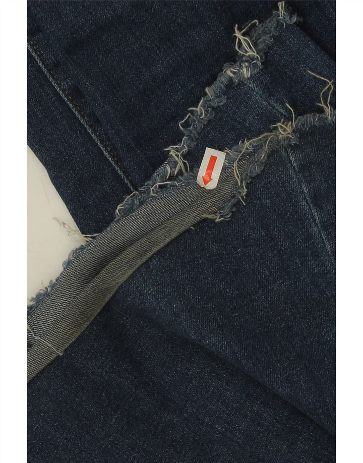 Damskie jeansy Levi's z wysokim stanem, rozkloszowane W25 L32, granatowa bawełna