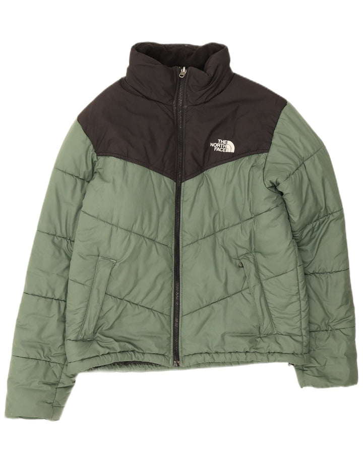 Męska ocieplana kurtka The North Face UK 36, mała, zielona, z poliestru w blokach kolorów