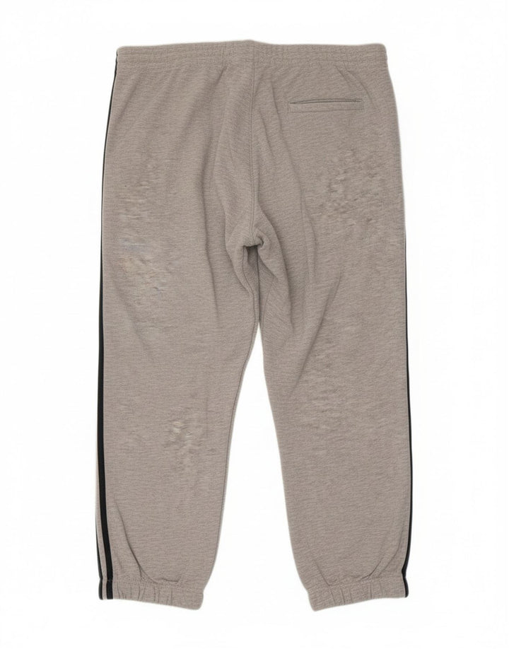 Męskie spodnie dresowe Adidas, duże, szare, bawełniane