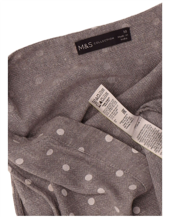 Marks & Spencer Damska sukienka typu shift bez rękawów UK 10, mała, szara w cętki