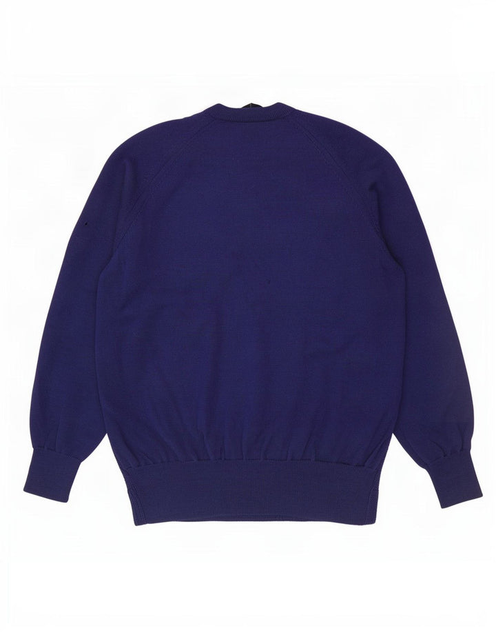 Męski sweter Fred Perry z dekoltem w kształcie litery V, duży, granatowy, wełniany