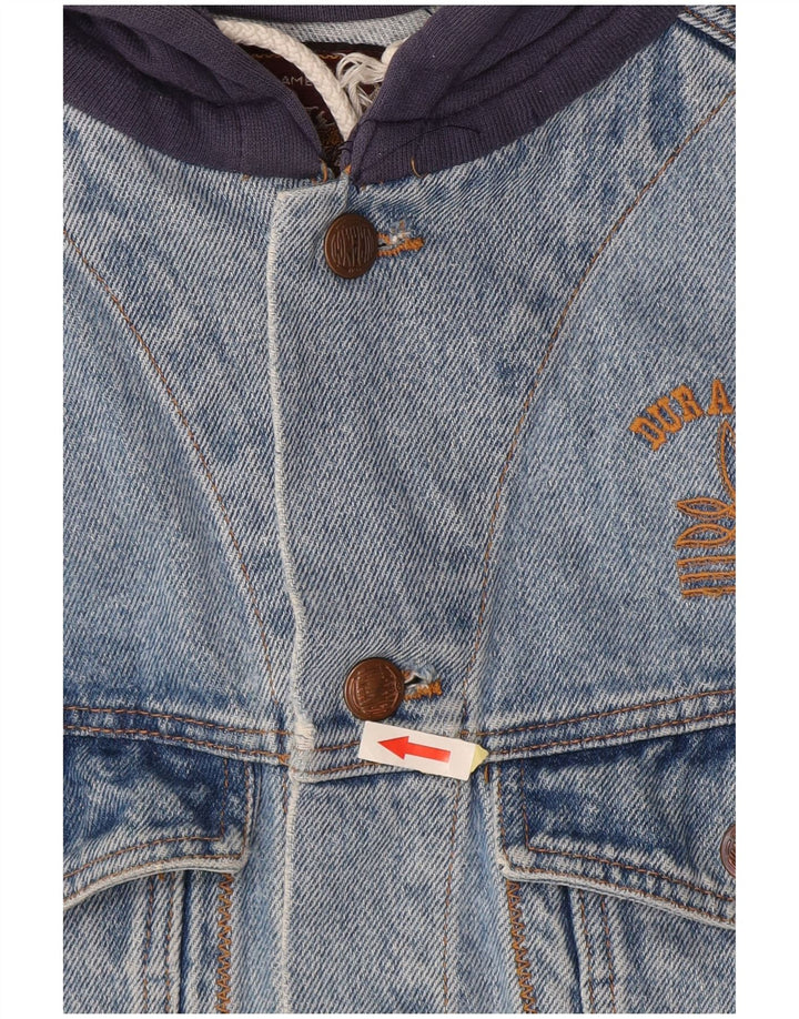 Męska kurtka dżinsowa z kapturem DURANGO UK 40, duża, niebieska, bawełniana w bloki kolorów