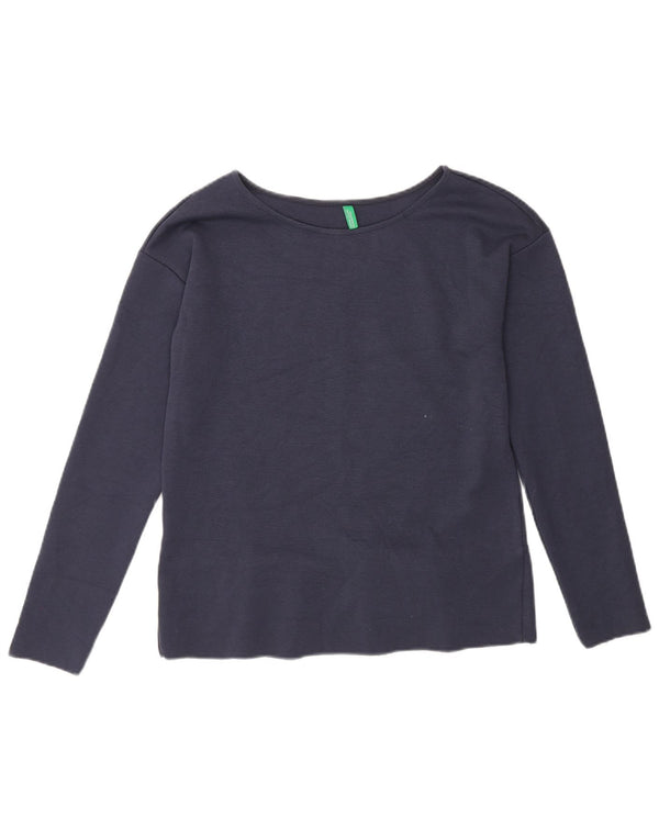 Top damski Benetton z długim rękawem UK 10, mały, granatowy