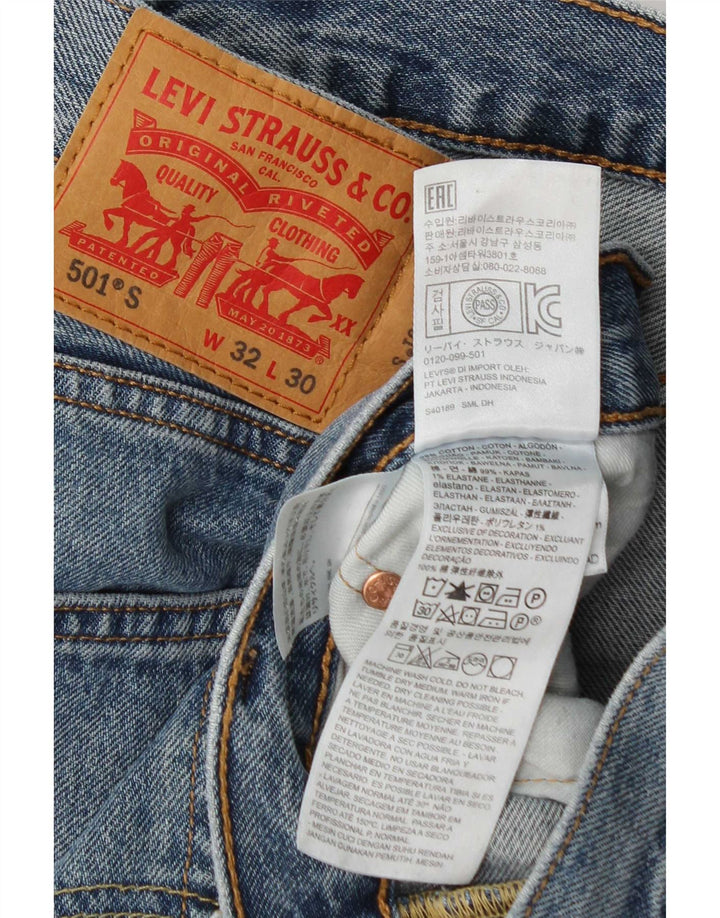 Męskie jeansy Levi's 501 Straight W32 L30 Niebieskie bawełniane