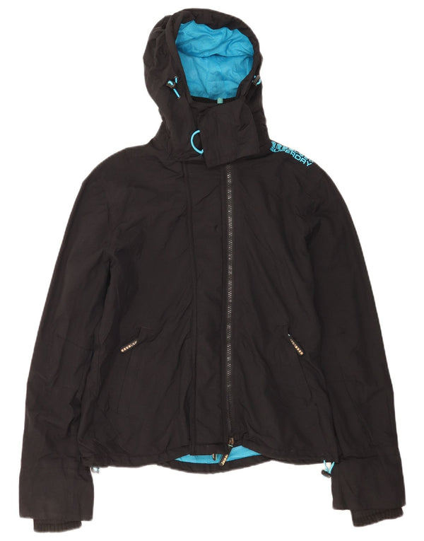 Damska kurtka wiatrówka Superdry Graphic UK 16, duża czarna