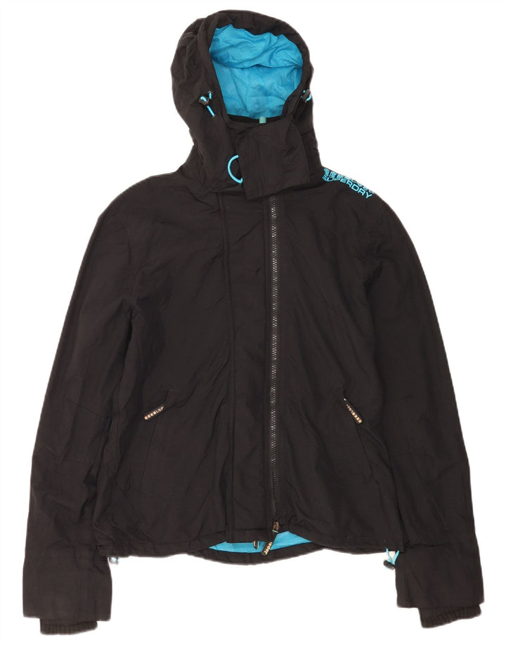 Damska kurtka wiatrówka Superdry Graphic UK 16, duża czarna