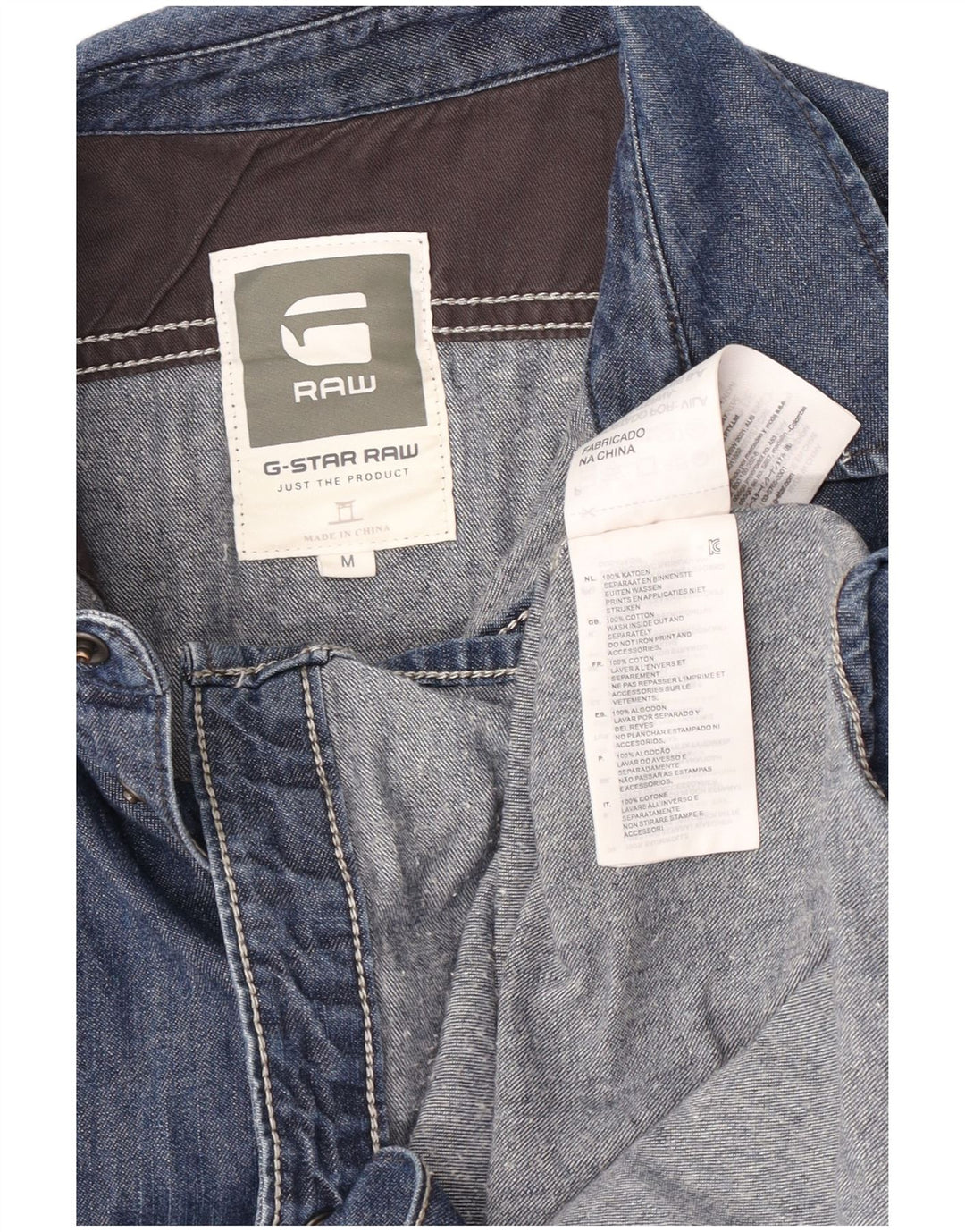 Męska koszula dżinsowa G-Star, średnia niebieska, bawełniana