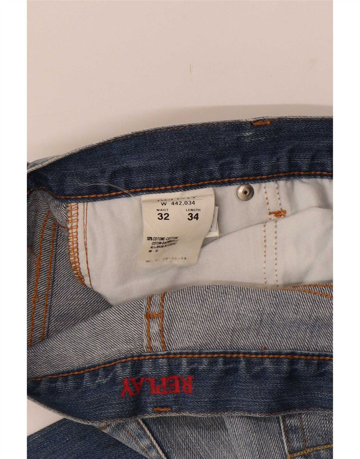 Damskie jeansy Bootcut Replay W32 L30 Niebieskie bawełniane