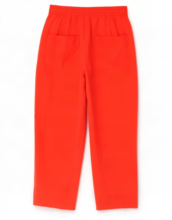 Damskie spodnie chino z szeroką nogawką Zara XS W24 L26 Czerwona wiskoza