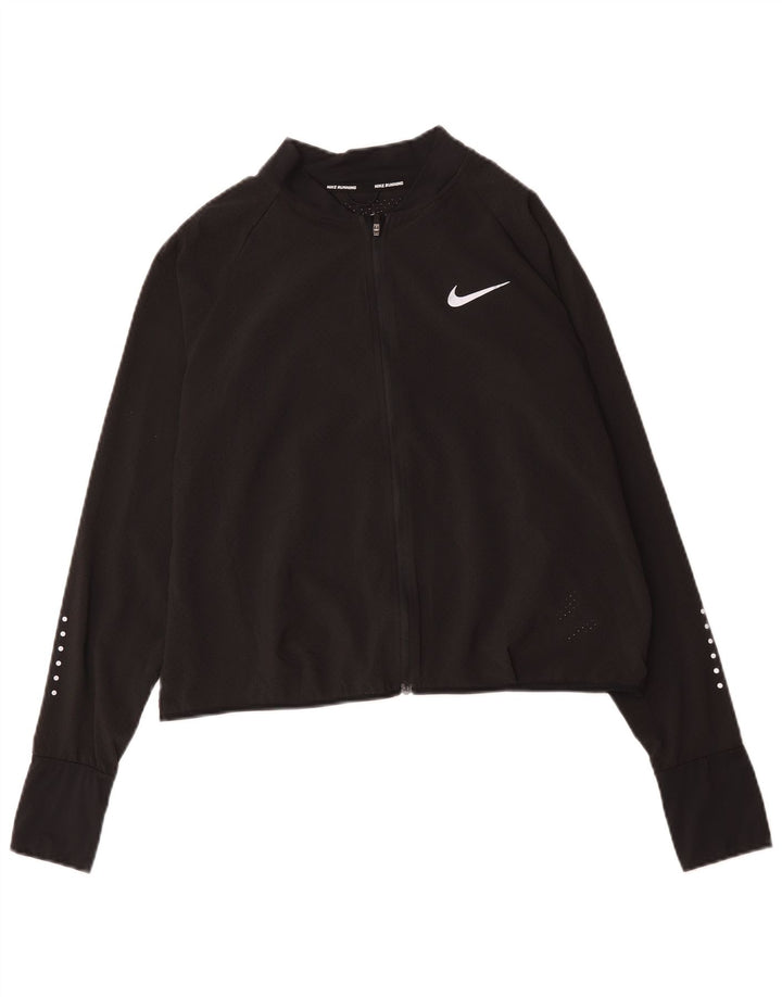 Damska kurtka dresowa do biegania Nike Running Crop UK 16, duża, czarna, poliestrowa
