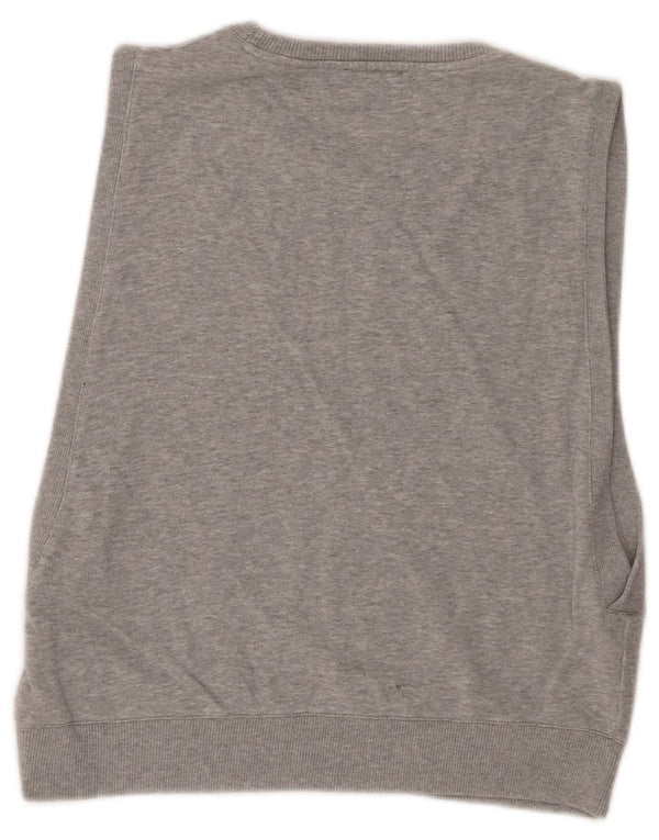 Cos Damska bluza bez rękawów, krótka, UK 12, średnia szara bawełna