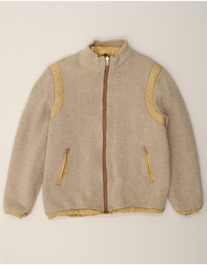 Dwustronna kurtka bomberka męska Vintage UK 36 Small Beige