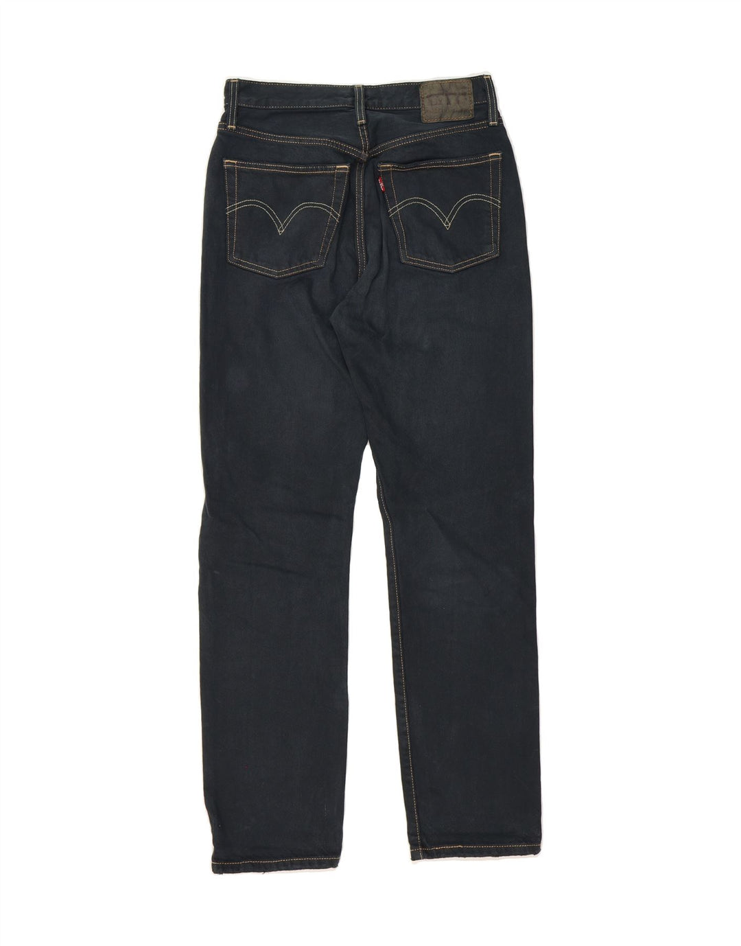 LEVI'S Womens Straight Jeans W25 L30 Navy Blue Cotton Vintage Levi's and Second-Hand Levi's from Messina Hembry 