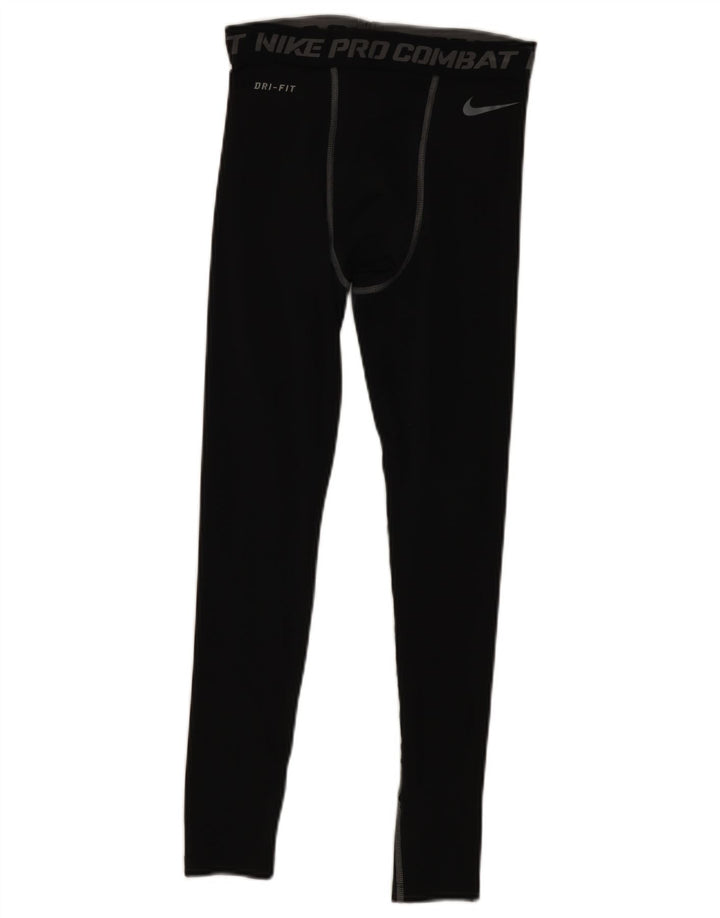 Męskie legginsy Nike Dri Fit z grafiką, małe, czarne, poliestrowe