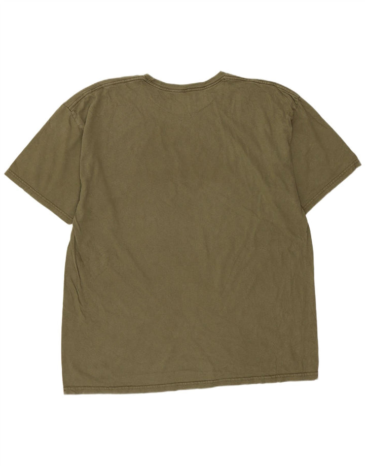 Męski T-shirt z grafiką Izod, duży, bawełniany khaki