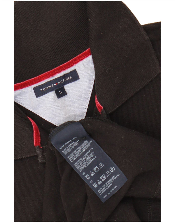 Damska koszulka polo TOMMY HILFIGER UK 8, mała, czarna, bawełniana