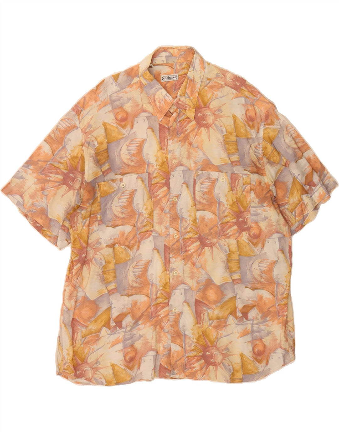 CACHAREL Mens Abstract Pattern Shirt Size 46 18 1/2 2XL Multicoloured Vintage Cacharel and Second-Hand Cacharel from Messina Hembry 