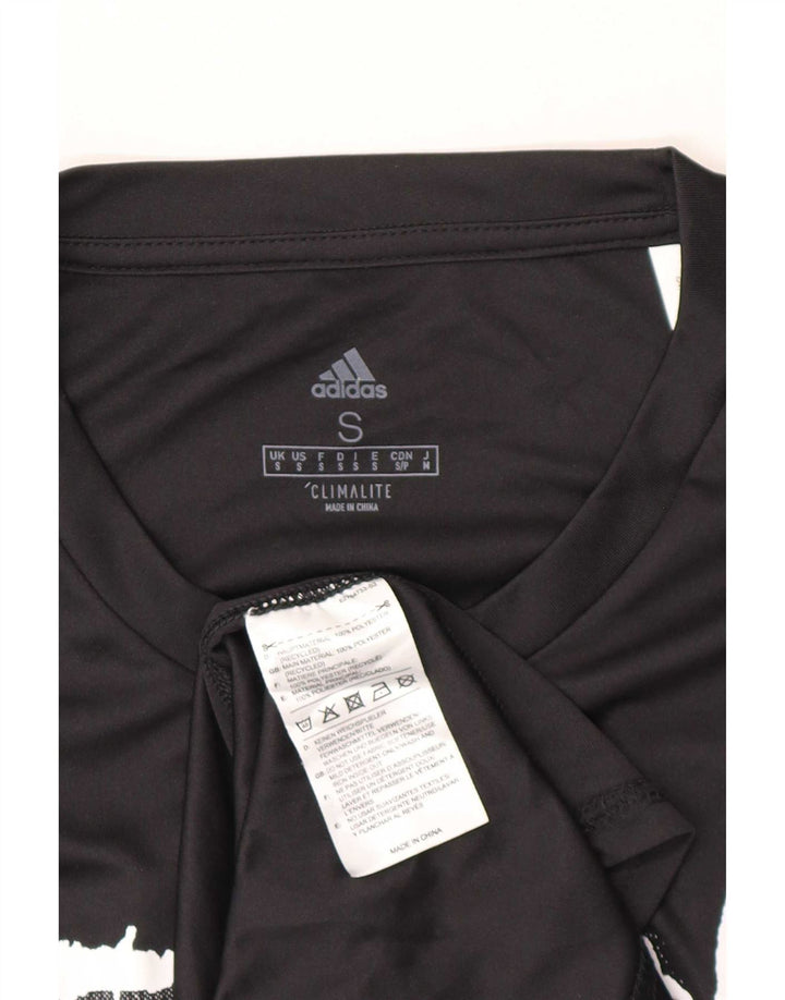 Męska koszulka Adidas Climalite z grafiką, mała, czarna, poliestrowa
