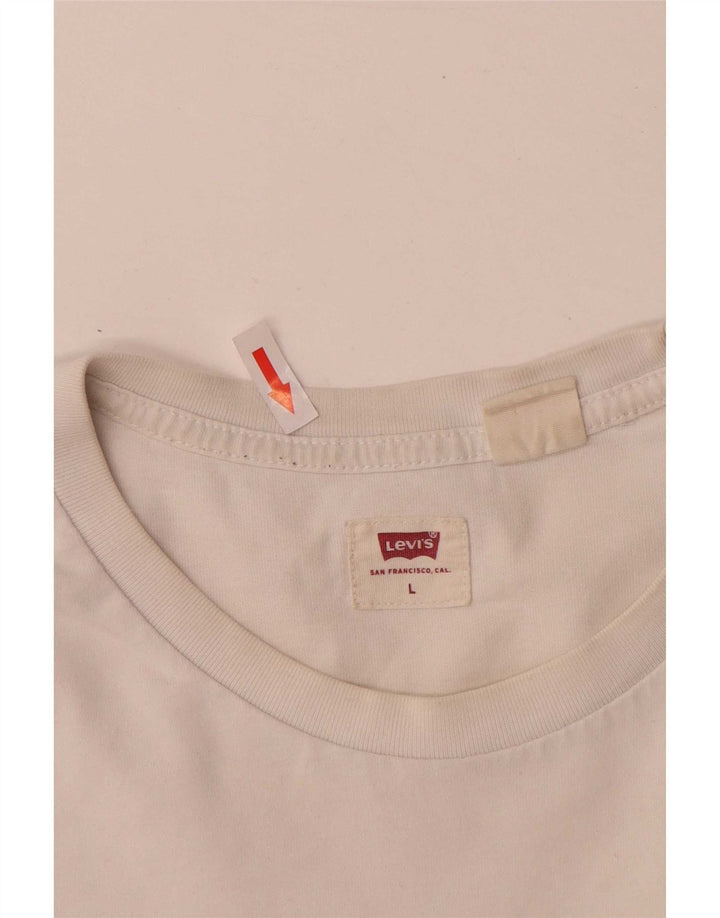 Męski T-shirt z grafiką Levi's, duży, biały