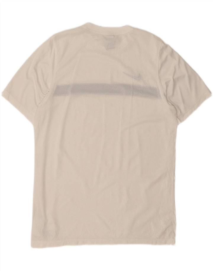 Męski T-shirt Nike Dri Fit Top XL, biały poliester z blokami kolorów