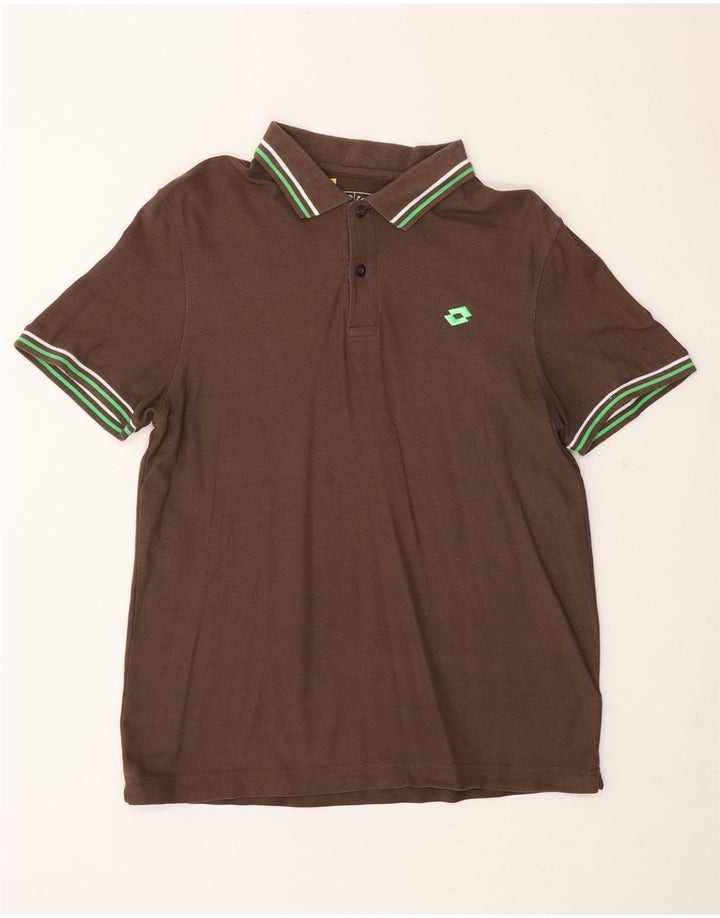 LOTTO Mens Polo Shirt Medium Brown Vintage Lotto and Second-Hand Lotto from Messina Hembry 