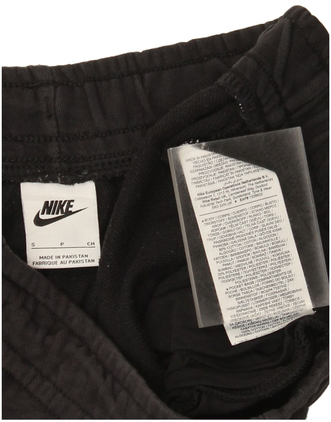 Męskie spodnie dresowe Nike, małe, czarne, bawełniane