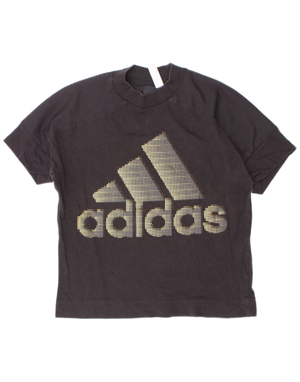 Damska koszulka Adidas Crop Graphic Top UK 4/6 XS Czarna