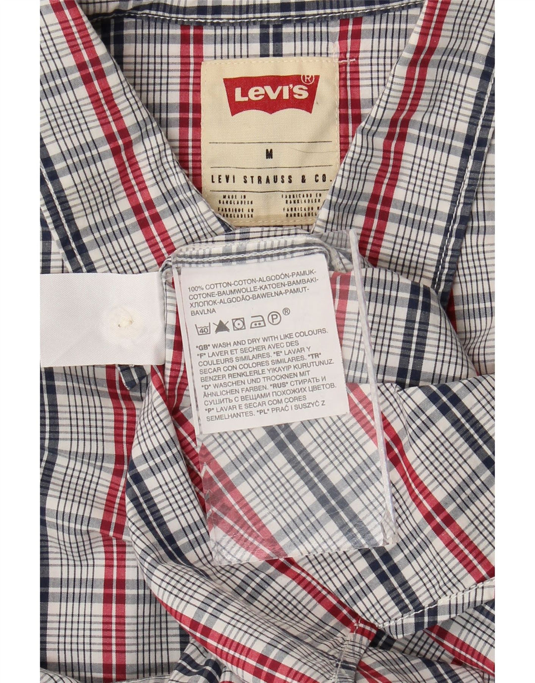 Koszula męska Levi's z krótkim rękawem o standardowym kroju, bawełniana w średnią niebieską kratkę