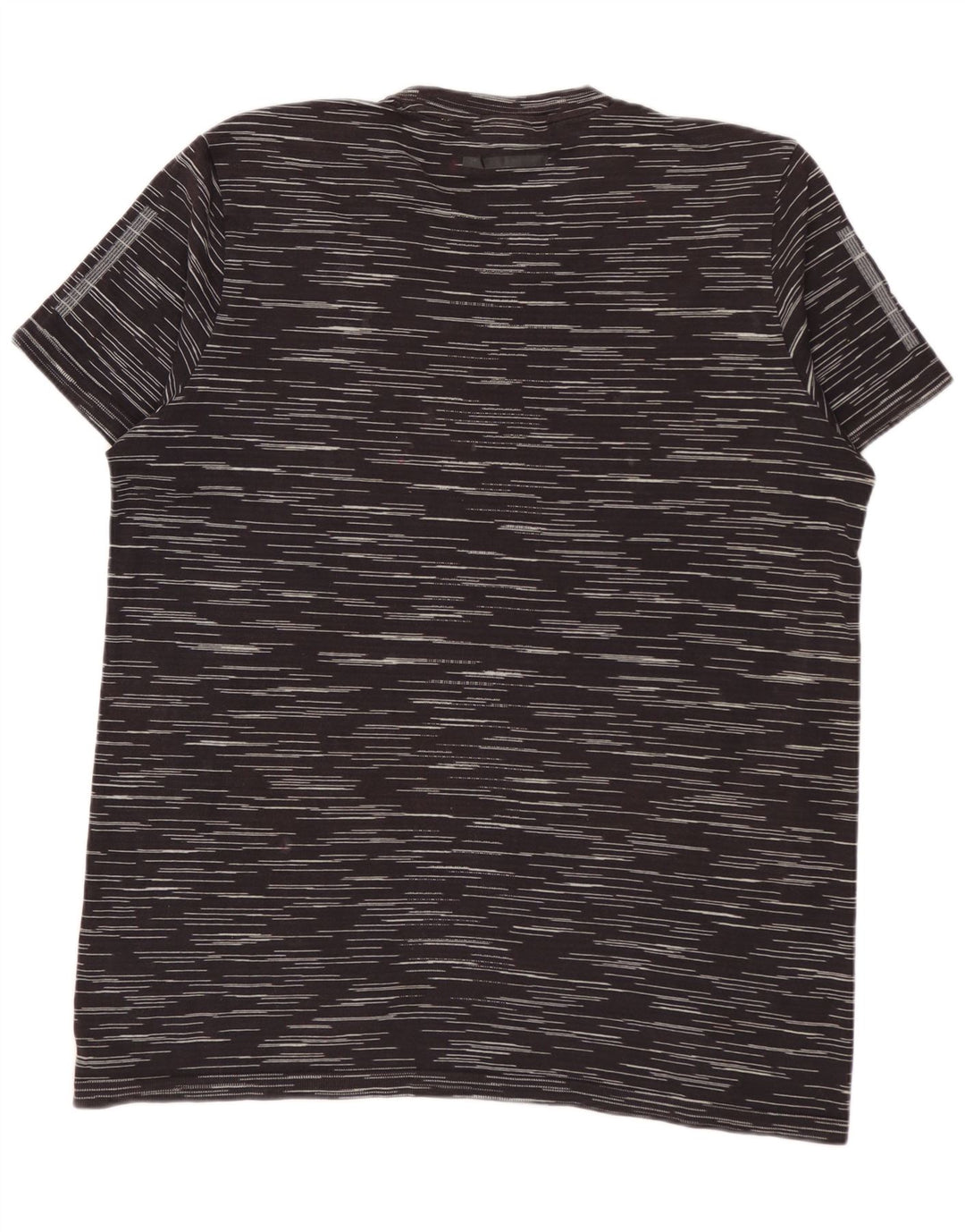 T-shirt męski ADIDAS, bawełniany, średni czarny w prążki