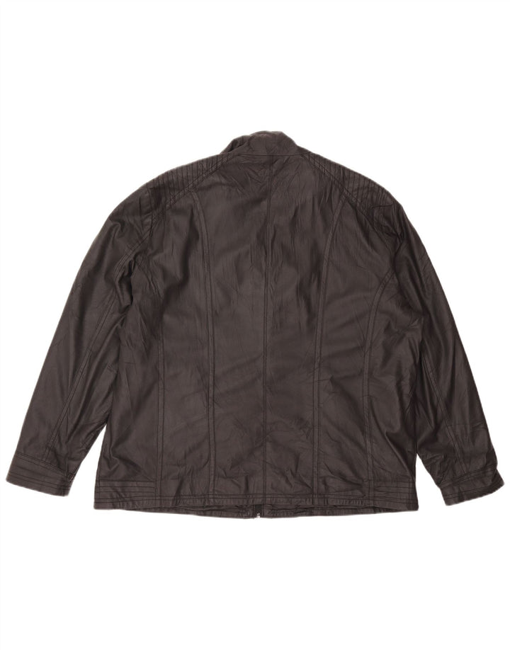 Vintage męska kurtka ze sztucznej skóry IT 48 średni czarny poliester