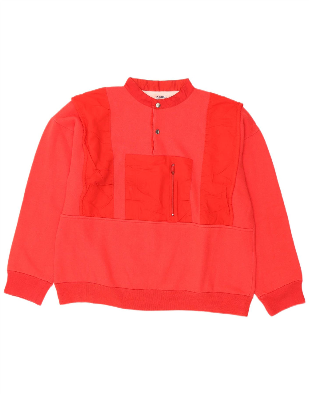 Damska bluza z kapturem w stylu vintage, zapinana na guziki, UK 18 XL, czerwona bawełna