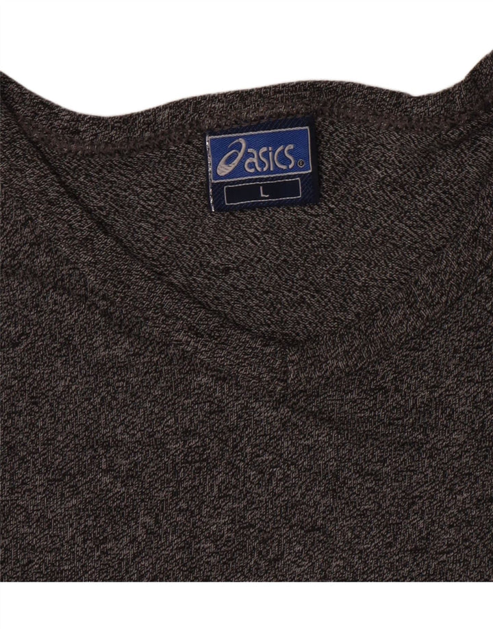 ASICS Womens Top Long Sleeve UK 16 Large Grey Flecked