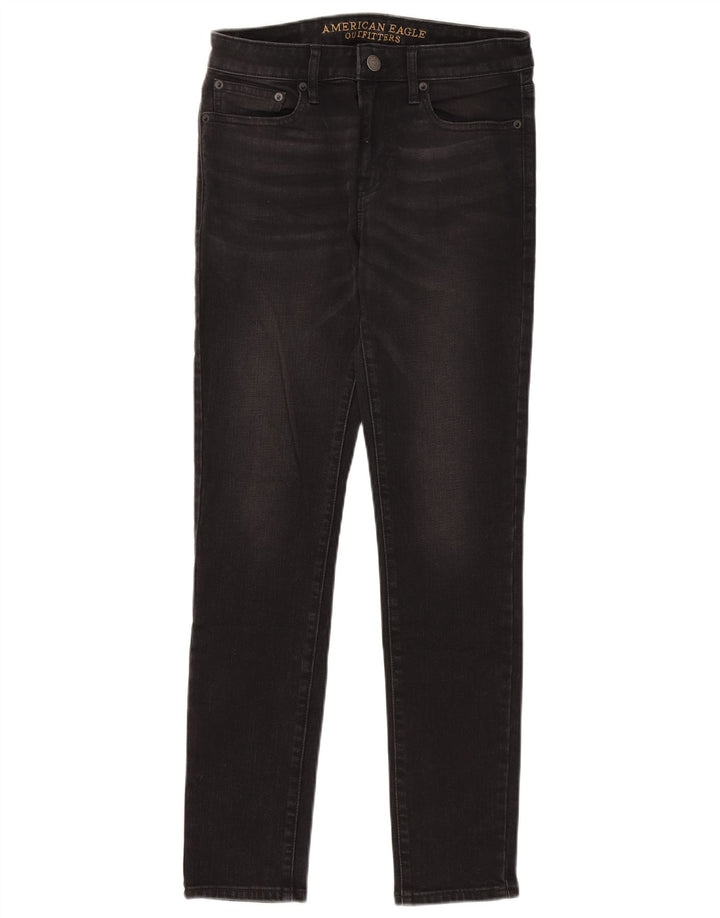 Damskie jeansy skinny American Eagle W30 L30 Czarne bawełniane