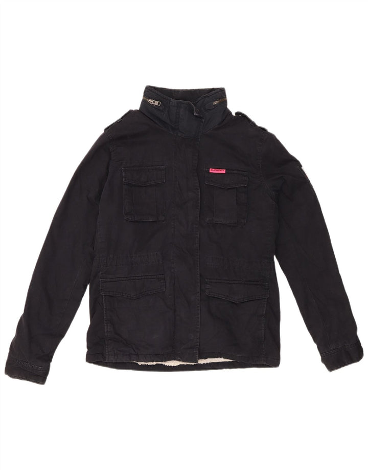Damska kurtka wojskowa Superdry Sherpa UK 10, mała, granatowa