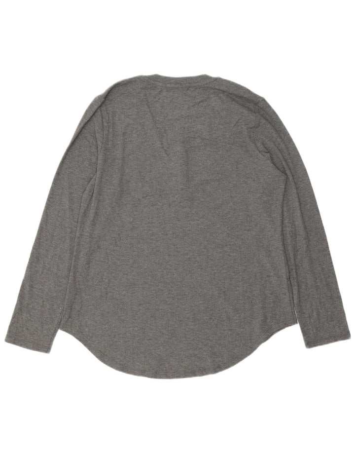 EDDIE BAUER Womens Top Long Sleeve UK 16 Large Grey Polyester
