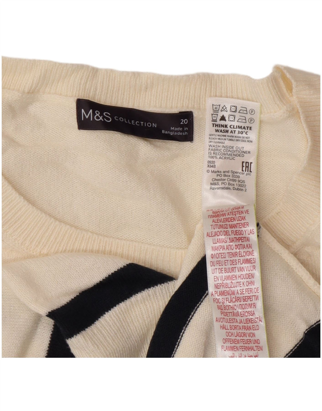 Marks & Spencer Damski sweter z okrągłym dekoltem, UK 20 2XL, wielokolorowy