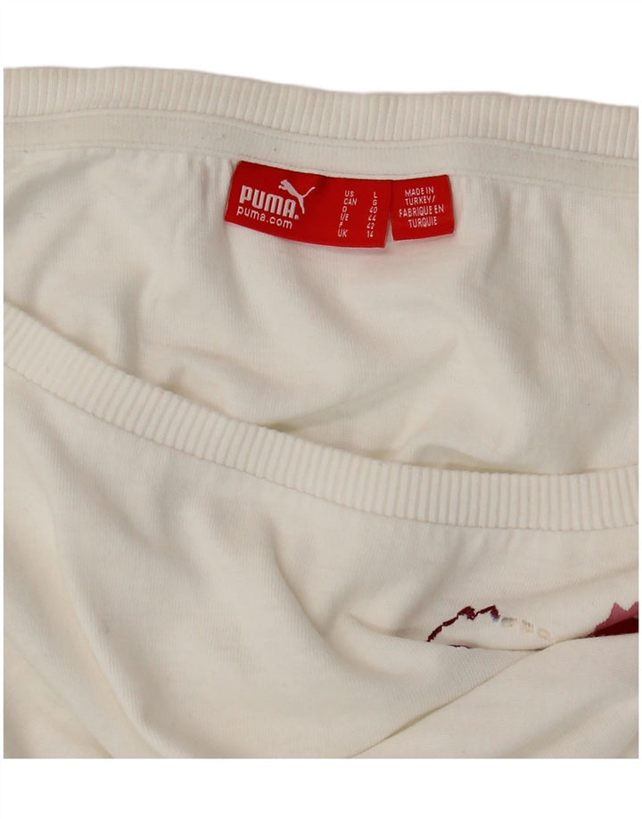 Damska koszulka z grafiką PUMA Top UK 14 Średnia biel