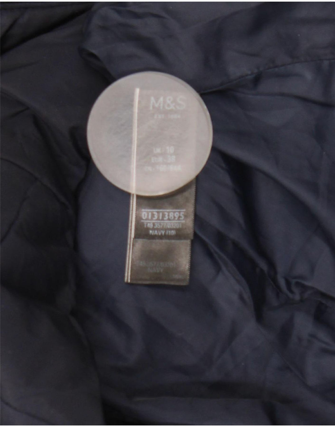 Marks & Spencer Damska pikowana kurtka wyściełana UK 10, mała, granatowa
