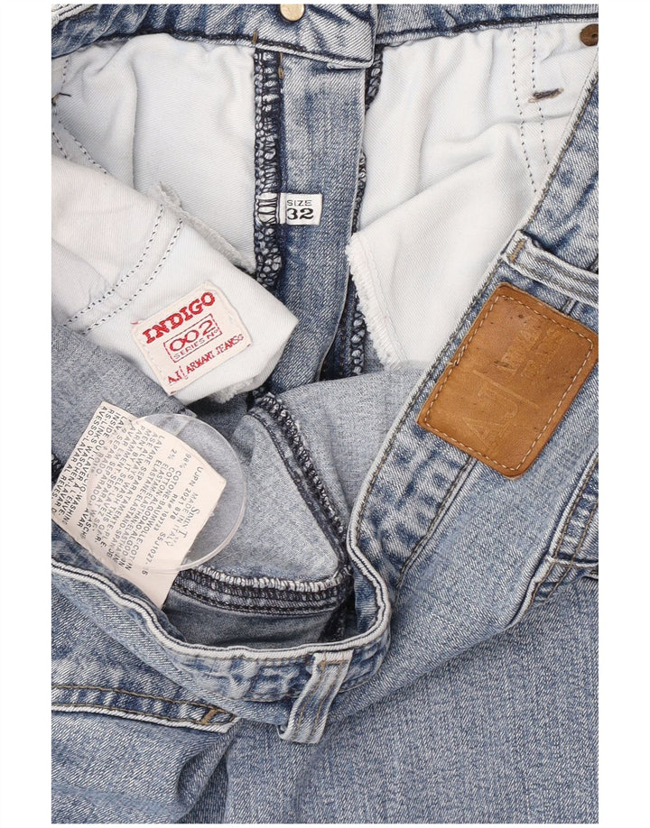 Damskie jeansy Armani Indigo Straight W32 L32 Niebieskie bawełniane