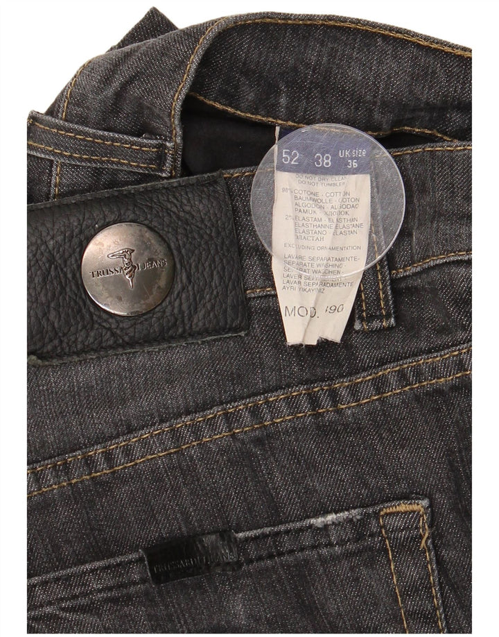 Męskie proste dżinsy Trussardi W36 L30 Czarna bawełna