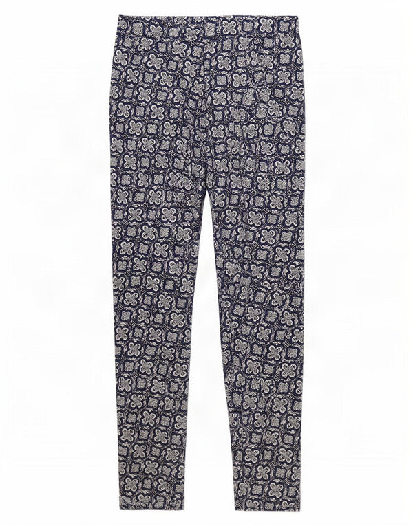 Legginsy damskie Marks & Spencer UK 10 Small, niebieska wiskoza w kwiaty