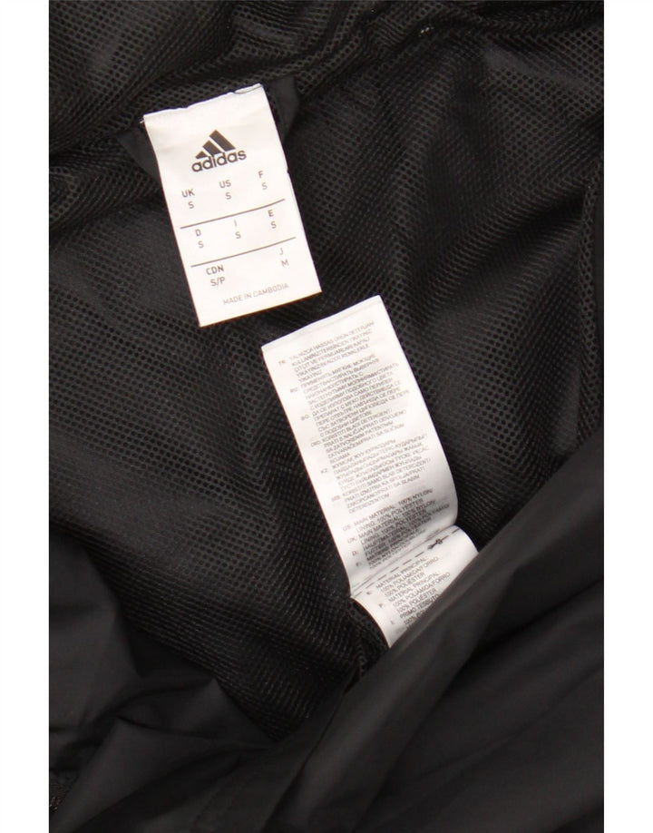 Męska kurtka przeciwdeszczowa Adidas z kapturem UK 36 Mały czarny nylon