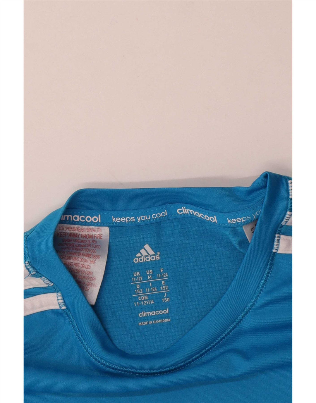 Adidas Chłopięca Koszulka Climacool Top 11-12 Lat Niebieski Poliester